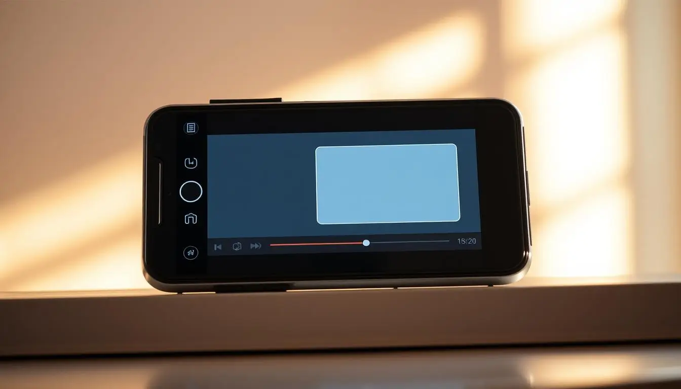 Smartphone displaying a paused video player.