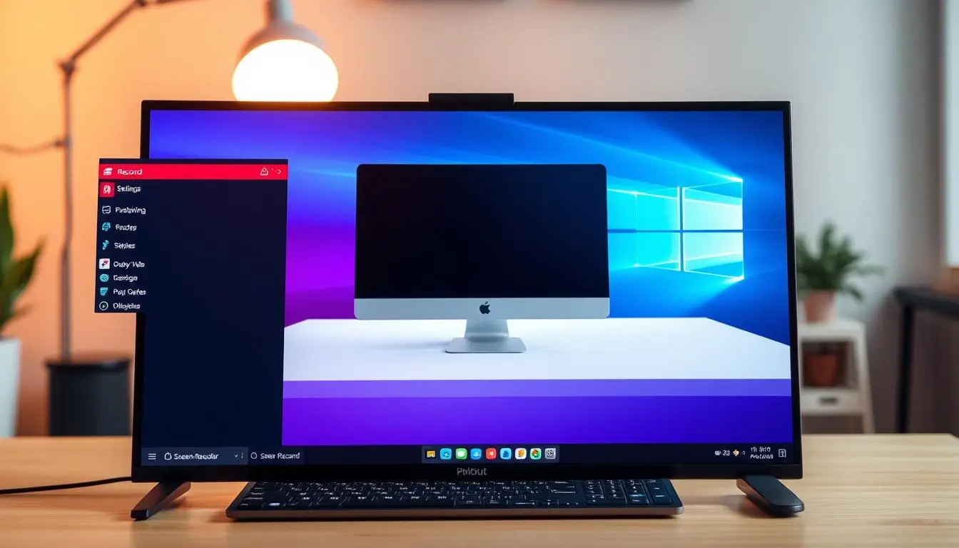 Desktop setup with monitor and keyboard displayed.